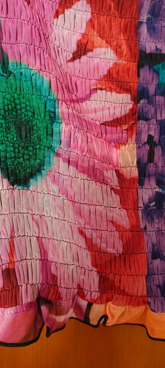 Blusa Gasa Desigual cuerpo elastico