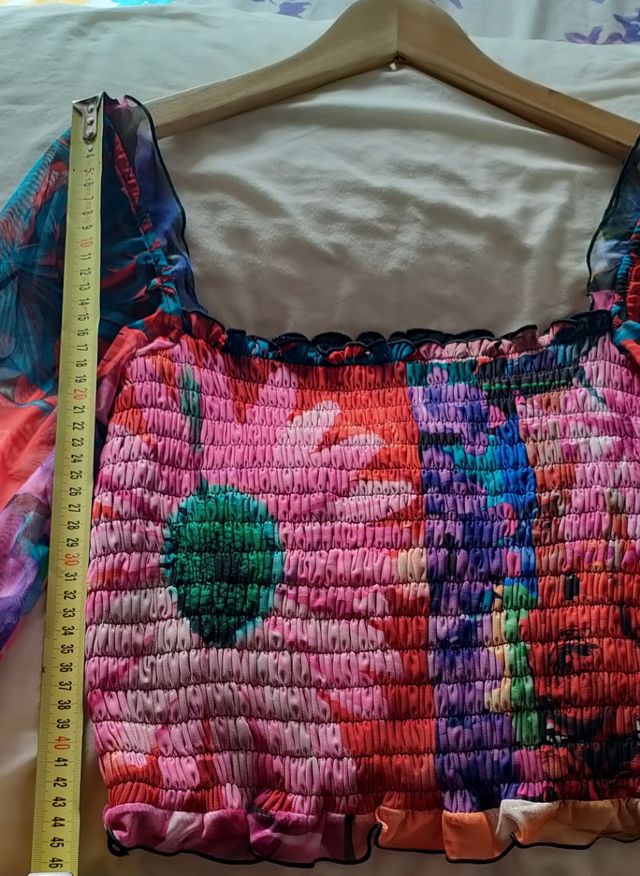 Blusa Gasa Desigual cuerpo elastico