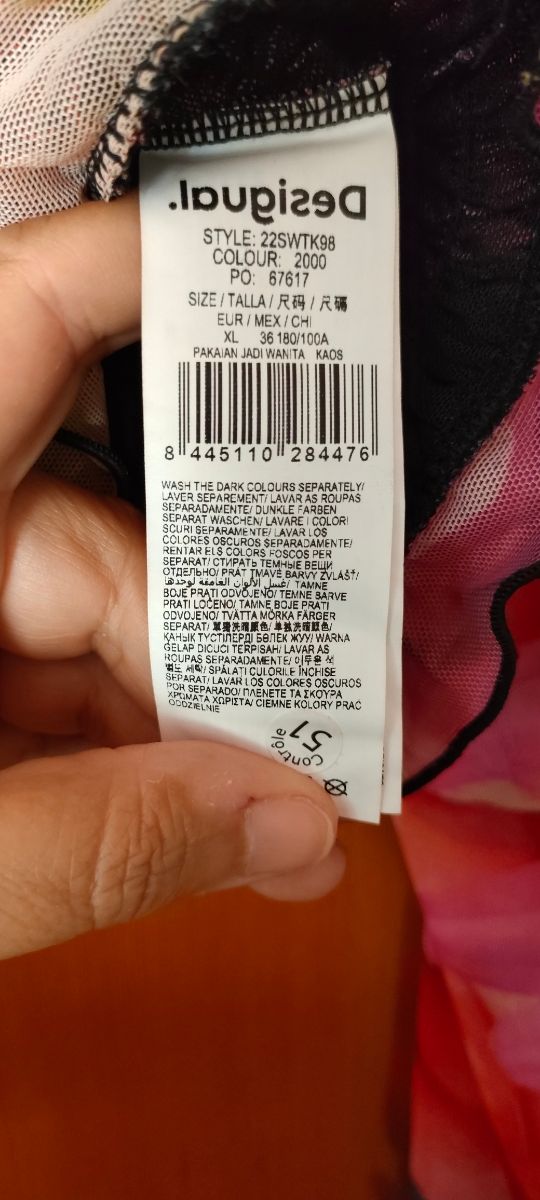 Blusa Gasa Desigual cuerpo elastico