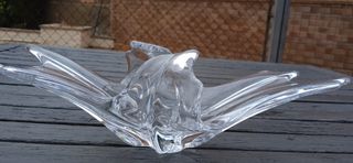 Centro de mesa cristal checo, sellado con buril.