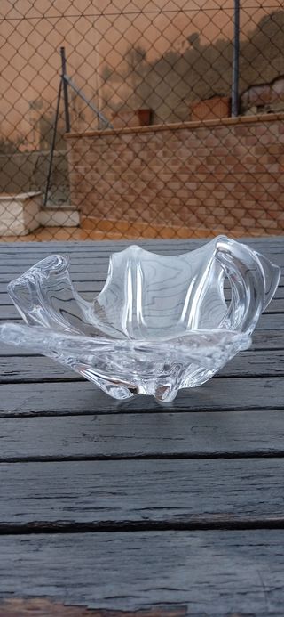 Centro de mesa cristal checo, sellado con buril.