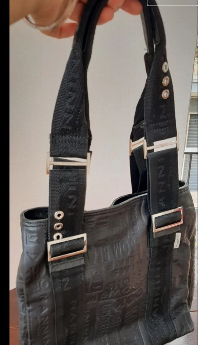 Borsa nera Nannini in vera pelle