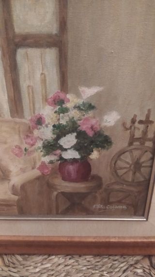 SOLO HOY Cuadro jarrón magenta