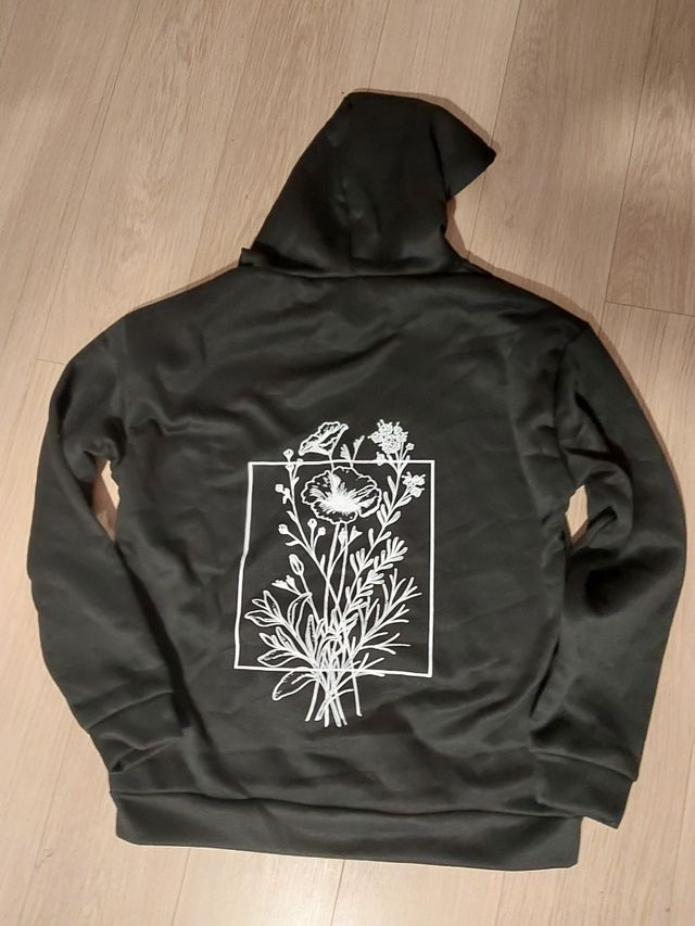 Sudadera con capucha, Shein negra, talla S