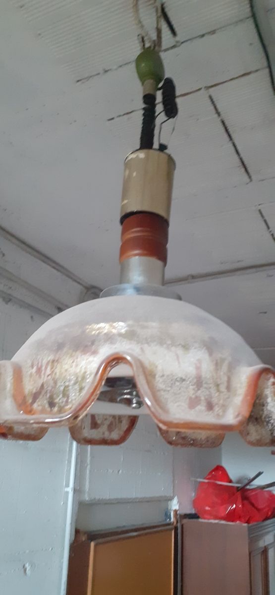 Lampadario da cucina in vetro di murano 