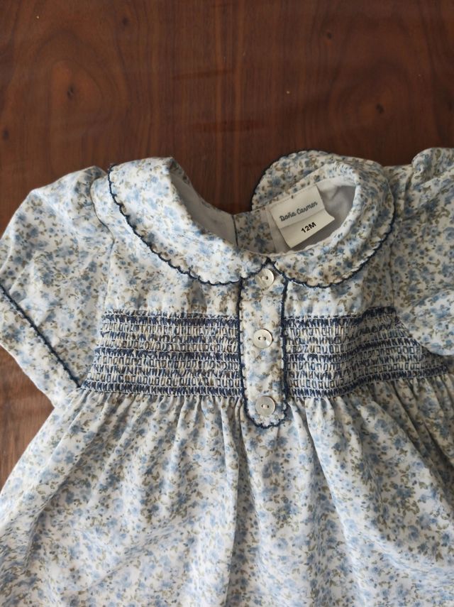 Vestido bebé 12 meses flores azules