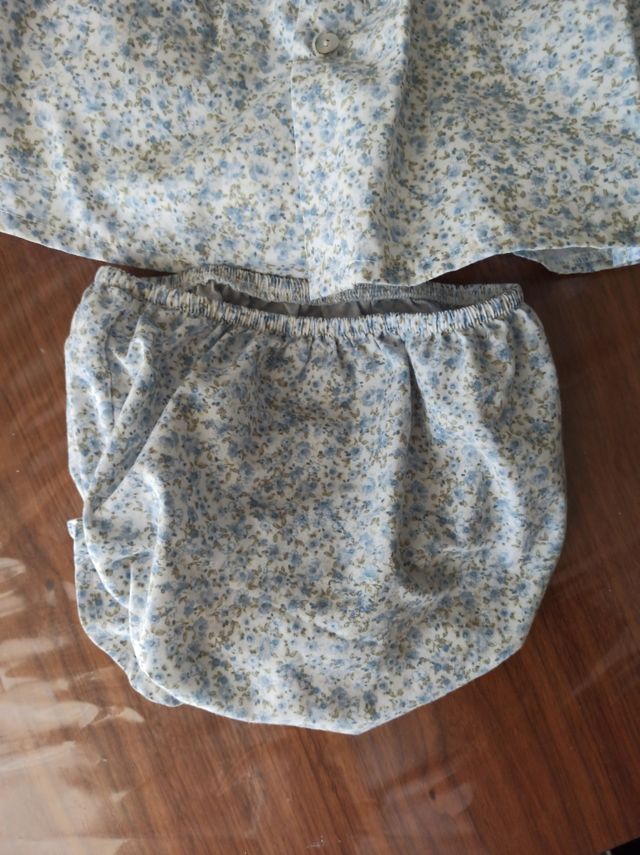 Vestido bebé 12 meses flores azules