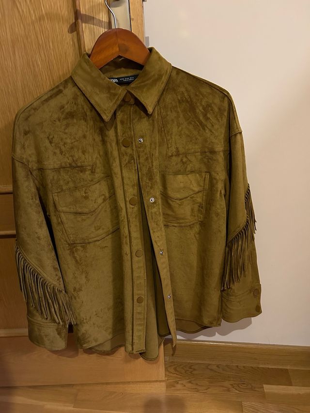 Chaqueta antelina flecos