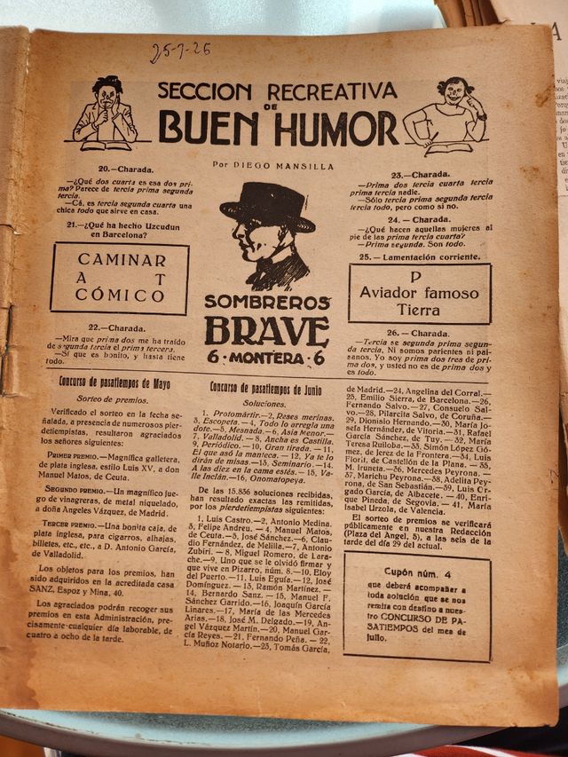 BUEN HUMOR. Semanario Satirico.1926