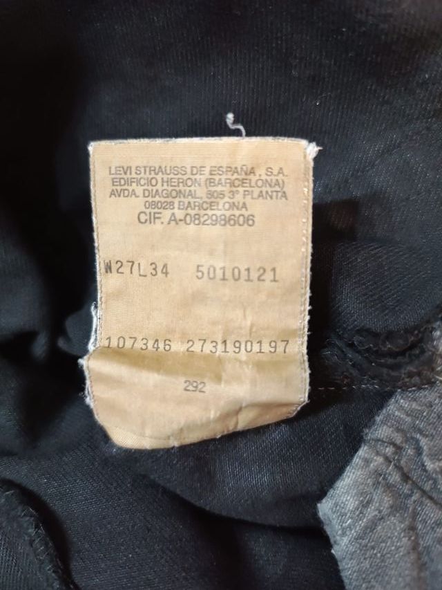 Vaqueros negros Levi Strauss Mujer 501 Talla 35