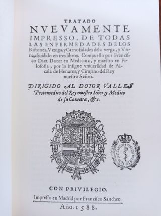 FACSIMIL TRATADO DE MEDICINA DEL DOCTOR DIAZ 1588