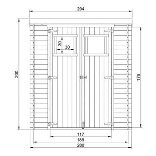 Caseta Madera Techo plano. 19 mm, 2x2 m, 4 m²