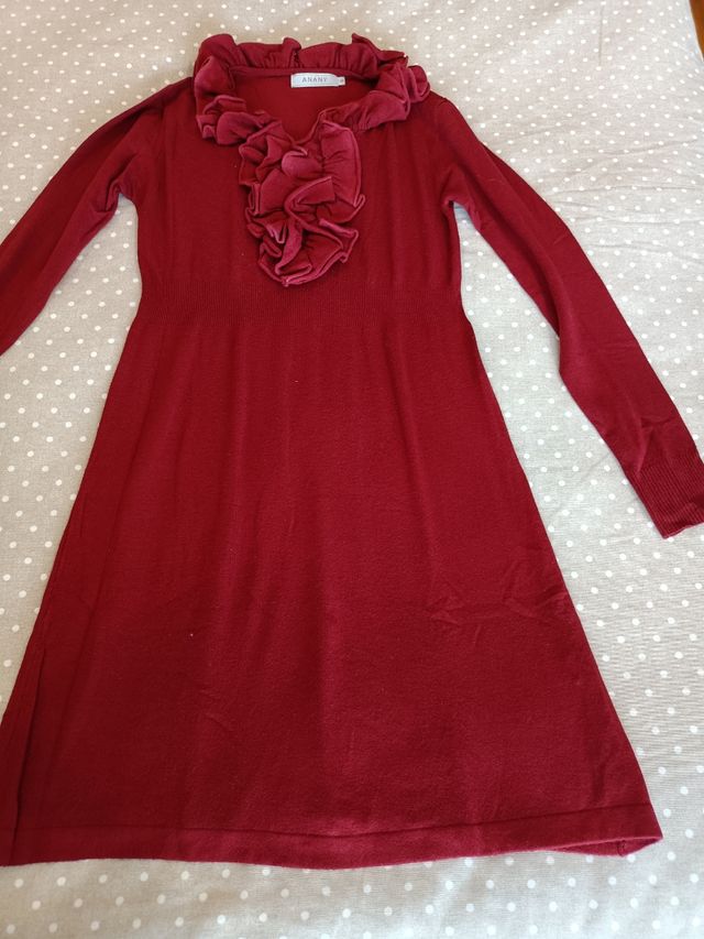 Vestido punto burdeos