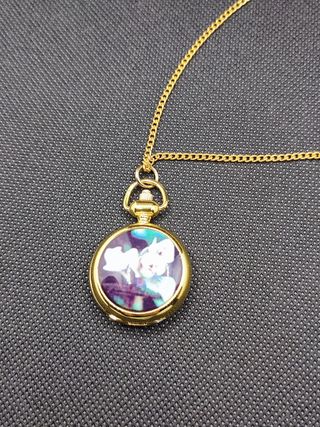 Reloj Colgante Para Mujer Estampado Floral Dorado