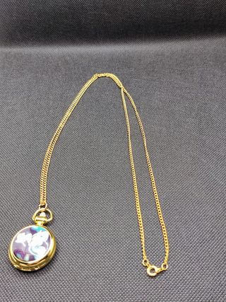 Reloj Colgante Para Mujer Estampado Floral Dorado