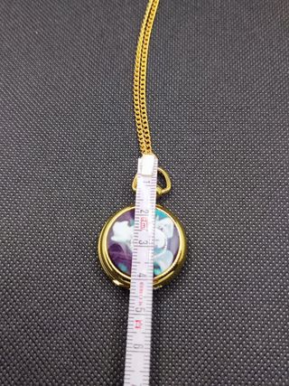 Reloj Colgante Para Mujer Estampado Floral Dorado