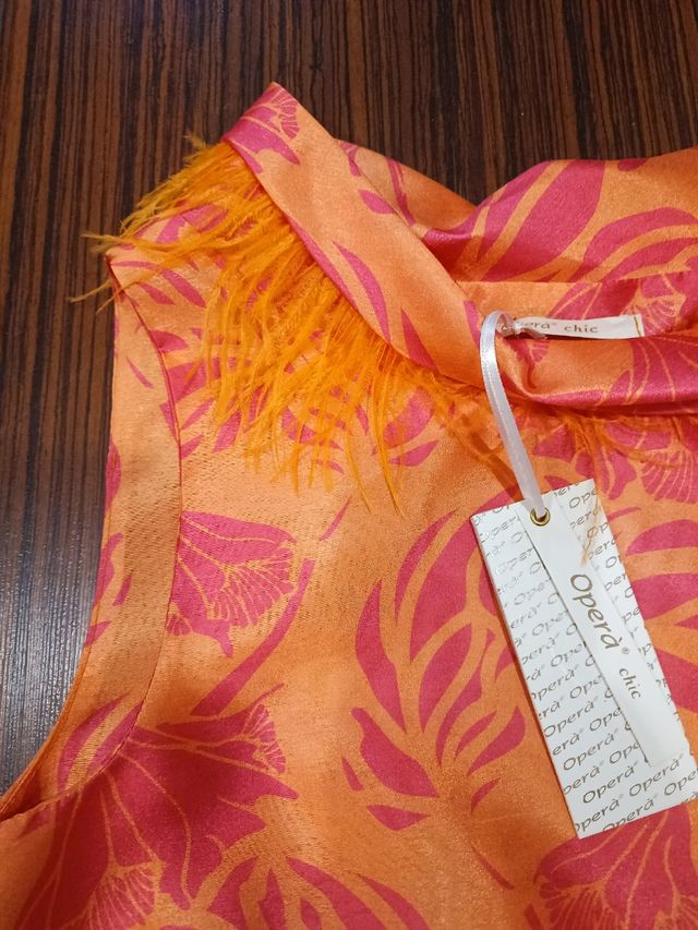 Blusa donna con piume 