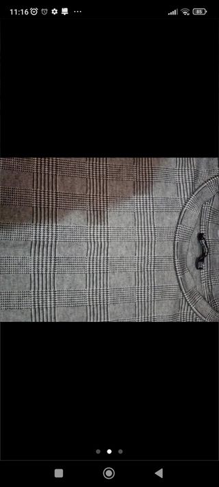 jersey talla M Bershka gris cuadritos