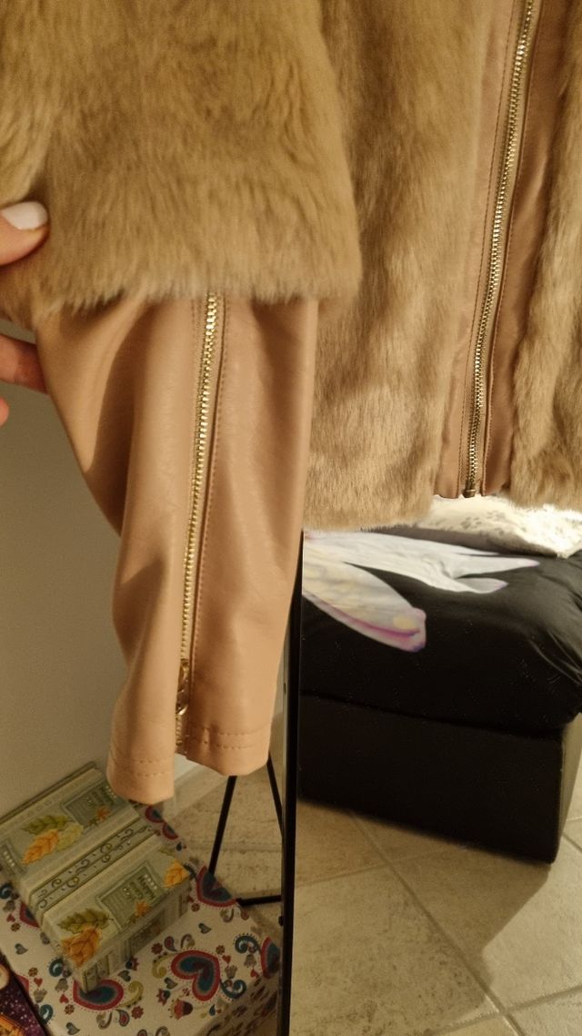 Giubbotto ecopelle ed ecopelliccia