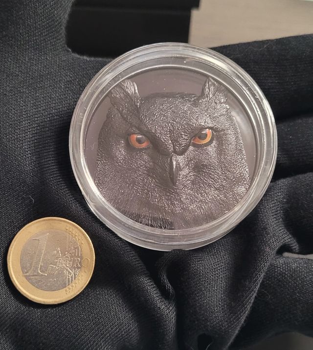 Moneda 5 Oz Plata BUHO REAL 2021 Hunters by Nigth