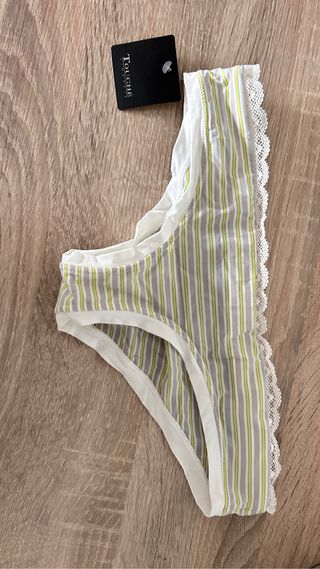 Conjunto lencero en blanco y verde, limón Touche
