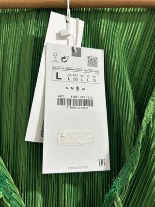 blusa camisa zara nueva verde