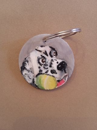 Llavero perrito pintado a mano