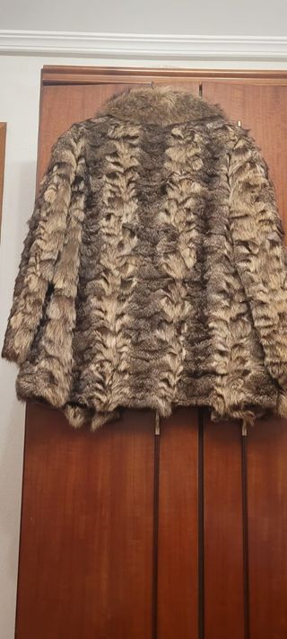 abrigo de piel de conejo