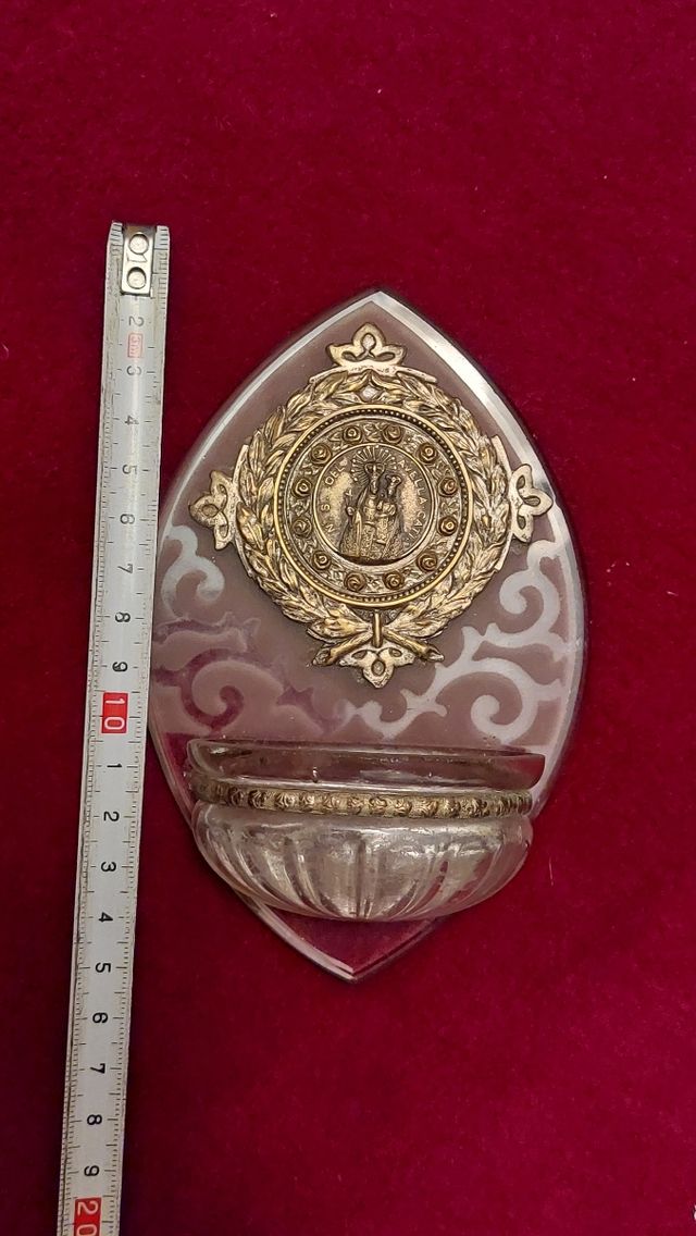 Benditera en vidrio soplado y metal antigua