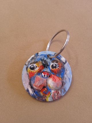 Llavero madera pintado a mano