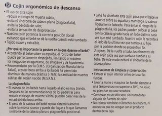 Cojín antivuelco ergonómico de descanso para bebé