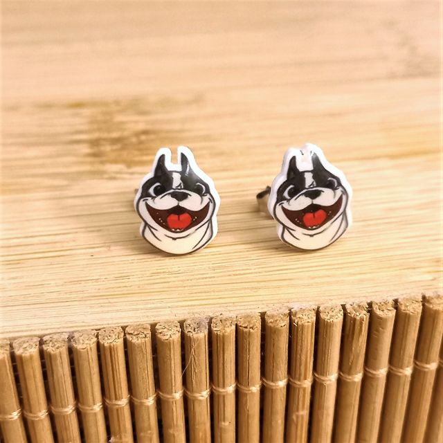 Lindos pendientes de perro american bully
