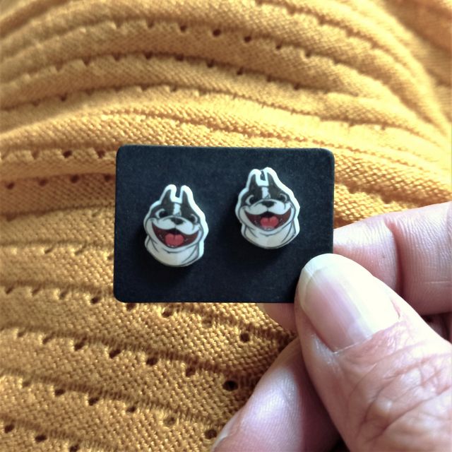 Lindos pendientes de perro american bully