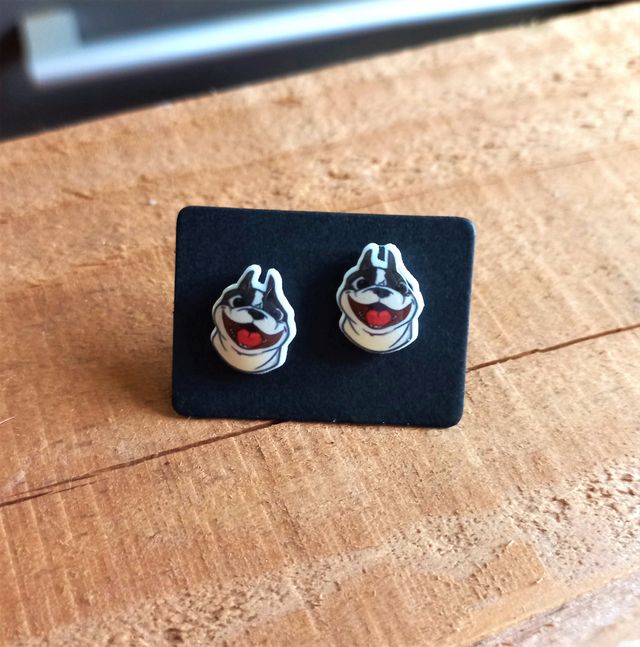 Lindos pendientes de perro american bully
