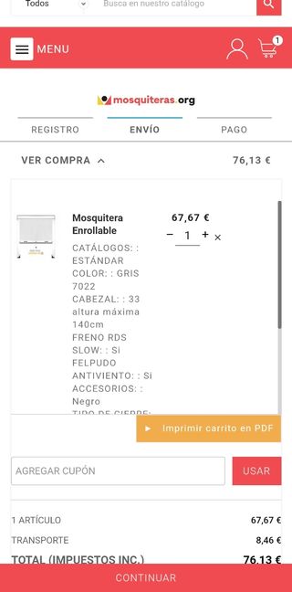 Mosquitera enrotllable