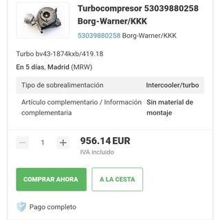Turbo 2.0 Tdi 140cv 53039880258
A4/A6 grupo vag 
