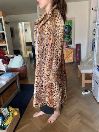 Abrigo de piel, print Leopardo, Pantera