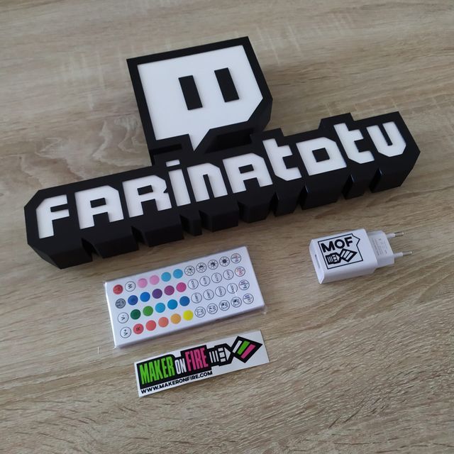 Lámpara led TWITCH personalizada / luminoso led