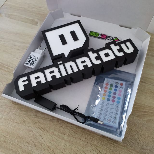 Lámpara led TWITCH personalizada / luminoso led