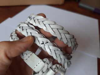 Cintura bianca intrecciata cm 95