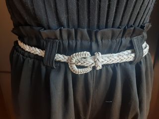 Cintura bianca intrecciata cm 95
