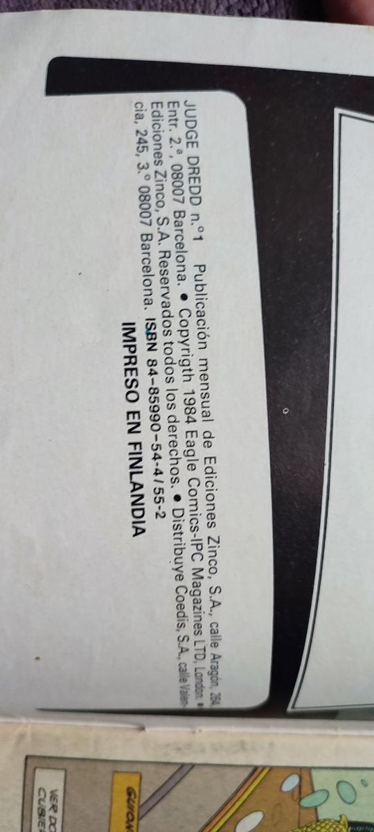 Comic Juez Dredd Número 1