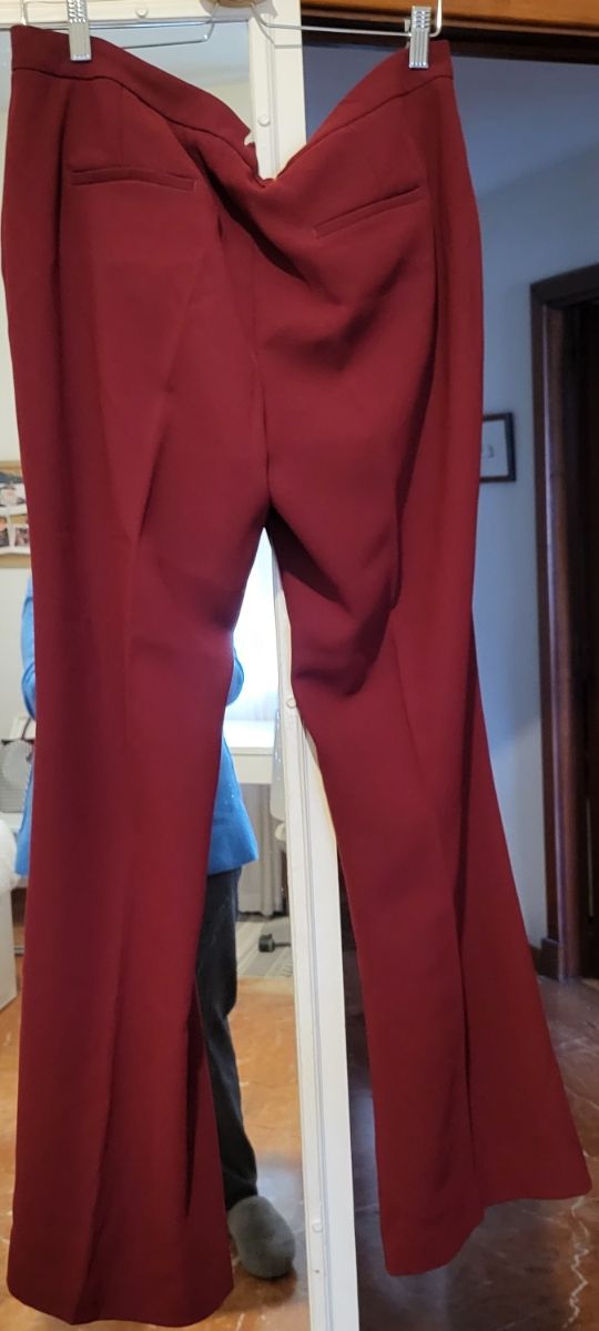ZARA Pantalon recto rojo oscuro XL