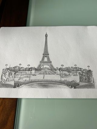 Lámina blanco y negro París 22x16cm