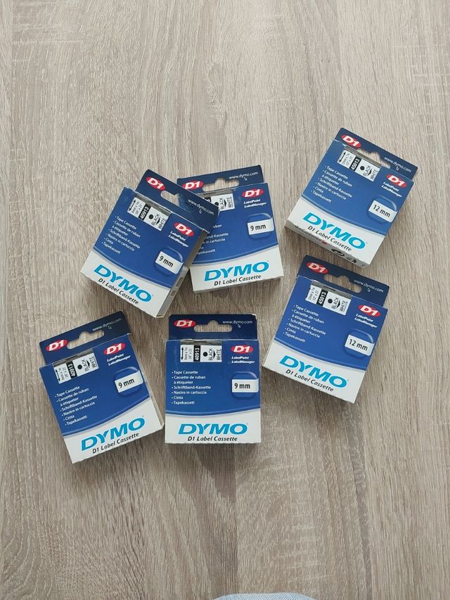 Cinta Dymo D1 9mm Black/White