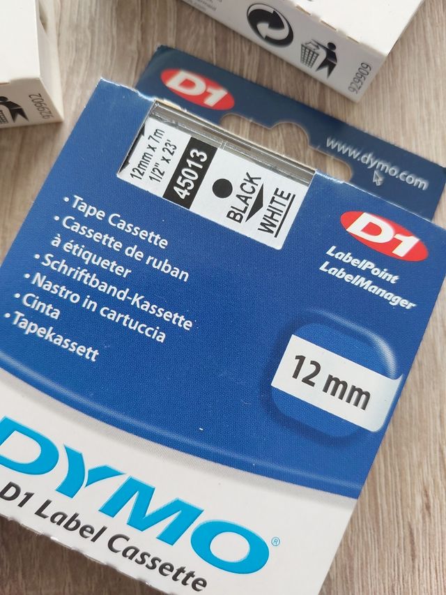 Cinta Dymo D1 9mm Black/White