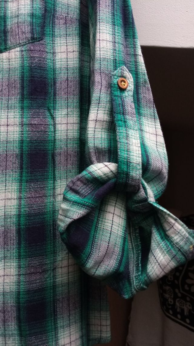 Camisa cuadros tonos verdes