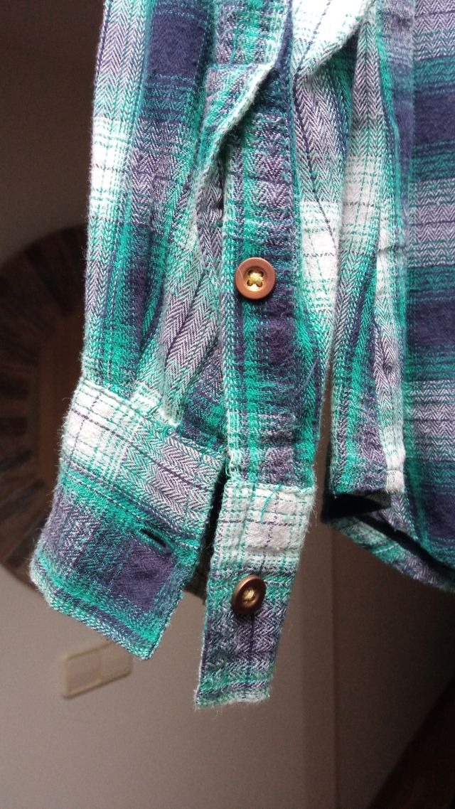 Camisa cuadros tonos verdes