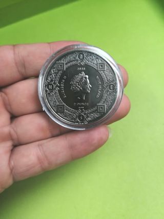 Dios Sol plata antigua , Moneda Árbol de la vida 