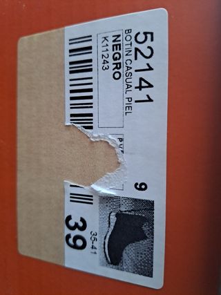 Botín casual de piel negro N° 39